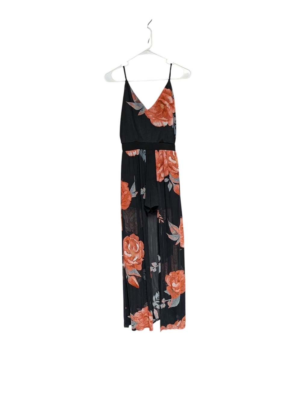 No Boundaries Floral Overlay Romper